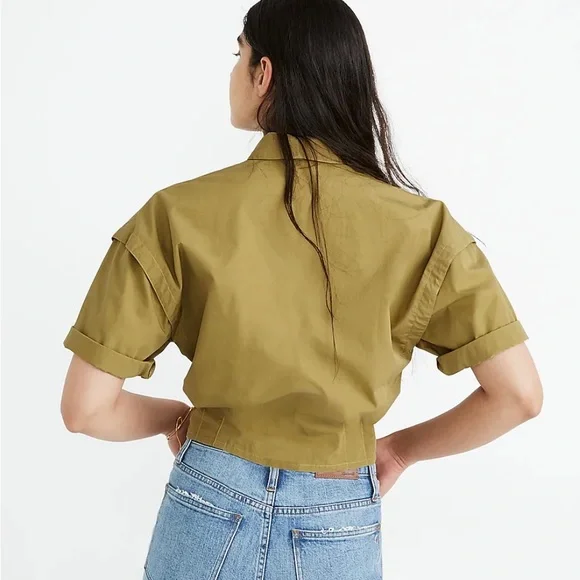 Madewell Olive Button Down Shirt - Picture 3 of 5